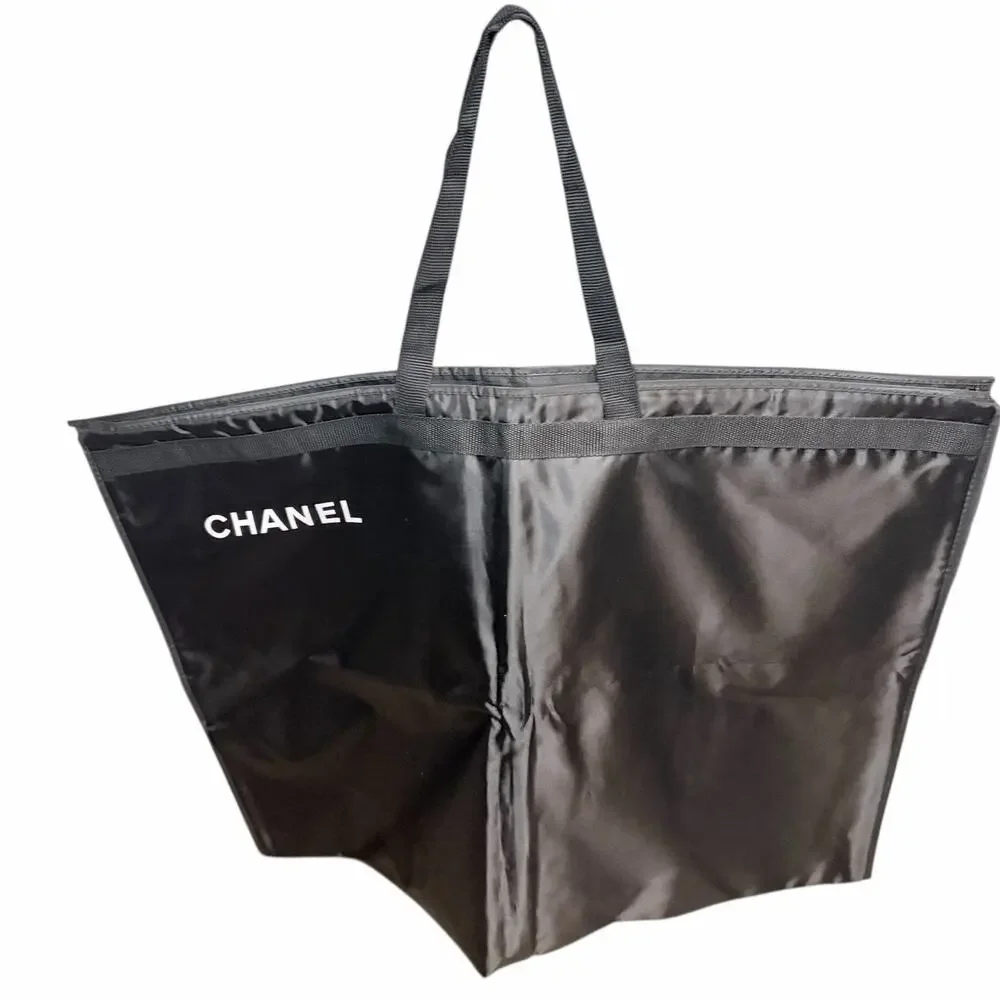 Authentic CHANEL Black Garment Bag Travel Storage Dust Cover Large
